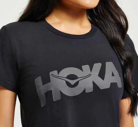 Hoka One One Brand Tee - Top Dama Negrii | RO-xqkCbAA